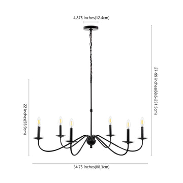 Wicklow 34.75" Bohemian Farmhouse Iron LED Chandelier